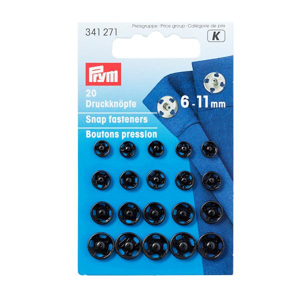 Prym Snap Fasteners (6-11mm) Black